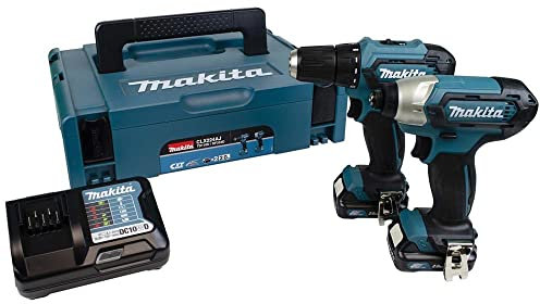 Makita CLX224AJ 12V Max Li-ion CXT 2 Piece Kit comprising DF333DZ, TD110DZ Complete with 2 x 2.0 Ah Li-ion Batteries and Charger Supplied in a Makpac Case
