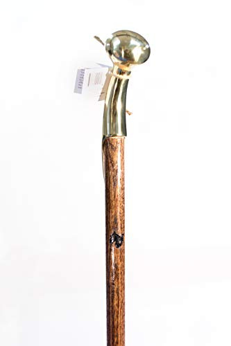 Bastón para caminar original Bubba Stik estilo estándar con mango de jamón de latón fabricado en Texas por Real Texans. (caoba, 91,4 cm de altura)