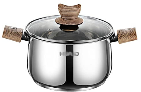 Pentole bagnomaria Pentola di scorta sana Cottura Di Pentole Sobbollire La Zuppa cuocere a vapore per stufati Salse e riscaldare gli alimenti per piano cottura a induzione/forno/gas/fornello Lavabile