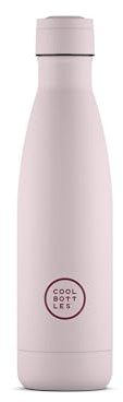 Cool Bottles - Botella de Agua de Acero Inoxidable - 500 ml - Pastel Pink - 26,5 x 7 cm - Botella Térmica Hermética - Bebidas frías 36 horas y calientes 18 horas - Triple-Cool Technology - Sin BPA