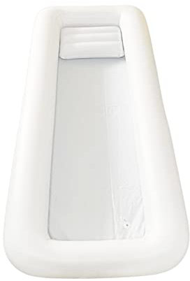 MagiDeal Baignoire Gonflable pour Adulte, Baignoire Gonflable Blanche, Baignoire Pliable Portable en PVC, Baignoire Spa 195x90x20cm