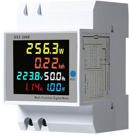 Ailao Compteur Electrique Consommation 6 en 1 Wattmetre LCD Mesure Consommation Electrique Compteur Electrique Wattmètre, AC 40-300V Courant 0-100A Puissance 0-45KW, Type fermé CT., GS109760
