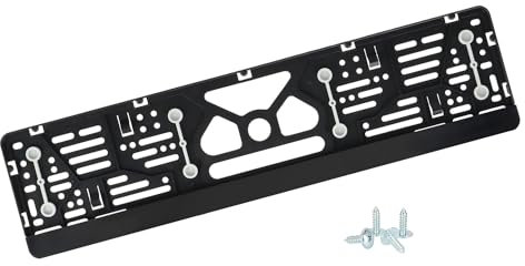 Kennzeichenhalter, Nummernschildhalter, Kfz-Kennzeichenhalter für Autokennzeichen mit Klicksystem, nummernschildhalterung auto inkl. 4 Schrauben und 8 Vibrationsdämpfer, einfach und stabil, 52 x 10 cm