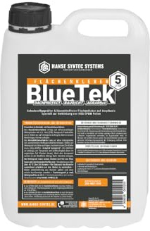 Wasserbasierter EPDM Kleber BlueTek für EPDM Dachfolien - Flächenkleber, lösemittelfrei, Kontaktkleber, Nasskleber, Kleber extra stark - ca. 33m2 auf Holz (5 Liter)