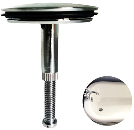 Bouchon de baignoire de qualité supérieure - 43 mm - En acier inoxydable - Pour lavabo et baignoire - Pour bonde standard - Réglable