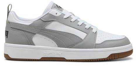 PUMA Rebound V6 Low Unisex Sneaker, Puma Weiß Grau Echo Puma Schwarz, 39 EU