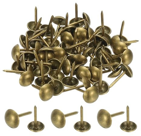 PATIKIL 100 Pz. Chiodi per Tappezzeria 0.51 x 1/4 Diametro Testa Chiodi Vintage a Testa Tonda per Decorazione Fai da Te Divano Sedia Mobili