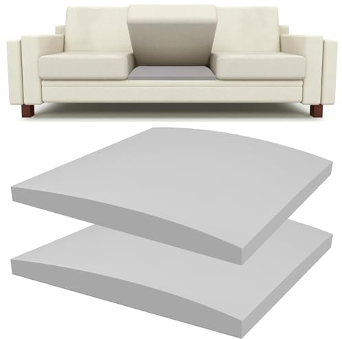 Lanswood Sofa Cushion Support for Sagging Seat 2Pack 50 x 50cm High-Density Sofa Support Cushions Foam Replacement Sofas Seat Cushions Under Cushion Sag Repair-Grey