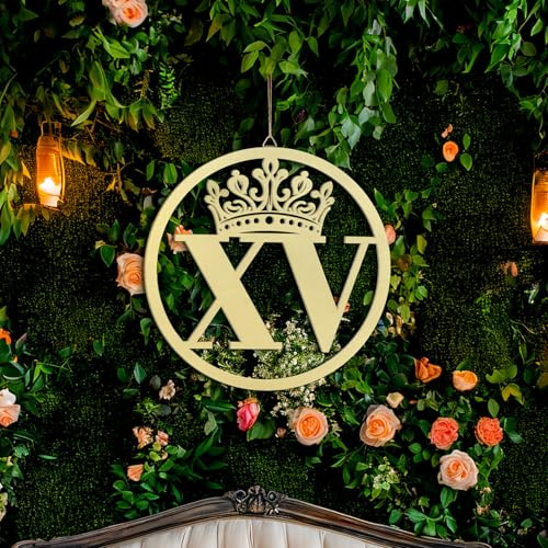 Yuntau Mis Quince Sign Quinceanera Party Decorations XV Sign 16 x 16 Inch