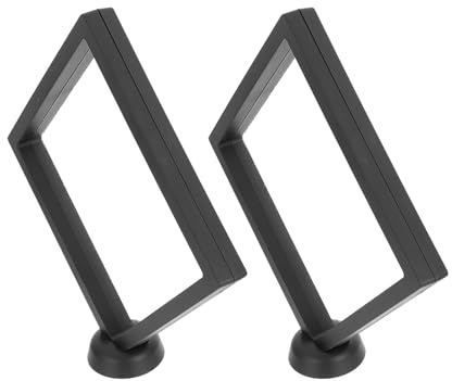 TOYANDONA Cornice Galleggiante per Gioielli 2 Pezzi in Plastica Abs e Pe Nero, Portagioielli Sospeso per Braccialetti e Orecchini Design Unico e Decorativo