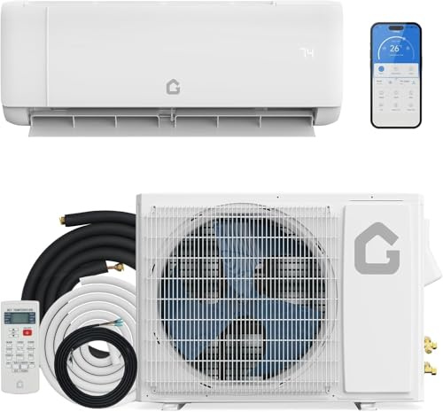 24000 BTU Mini Split Air Conditioner Heat Pump System,SEER2 21 Ductless Inverter AC Unit System with WiFi, Compatible with Alexa,Remote Control & Installation Kit, Cools Up to 1500 Sq.Ft, 208-230v