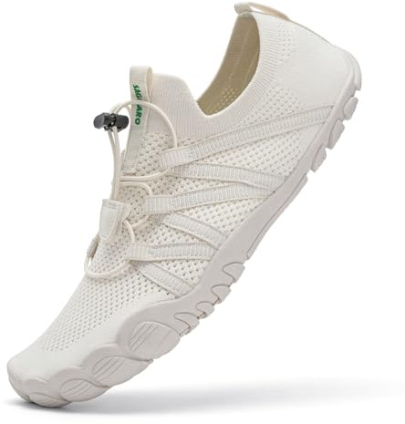 SAGUARO Unisex Zapatos de Agua Antideslizante Secado Rápido Natación Playa Surf Escarpines para Hombre Mujer Blanco Crema,Gr.39