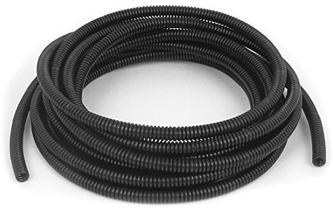 sourcing map Gaine Cable électrique Fil Protection Tube de conduit ondulé flexible en plastique de 4,2 m 5 x 7 mm pour jardin, bureau noir