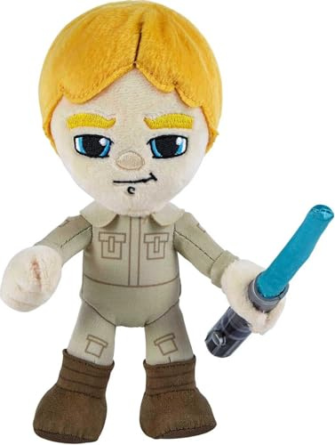 Disney Star Wars GXB32 - Luke Skywalker Plüschfigur (ca. 19 cm) mit aufleuchtendem Lichtschwert, weich, zum Sammeln für Filmfans und Kinder ab 3 Jahren[Exklusiv bei Amazon]