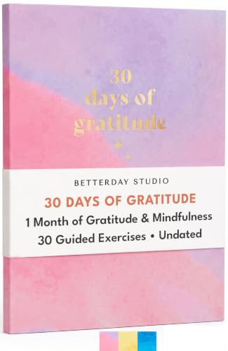 30-dagars tacksamhetsdagbok för kvinnor, egenvård Mindfulness | Guidade uppmaningar, positiv bekräftelse indrag citat, 64 sidor 12 x 16 cm anteckningsblock present stöder andlig