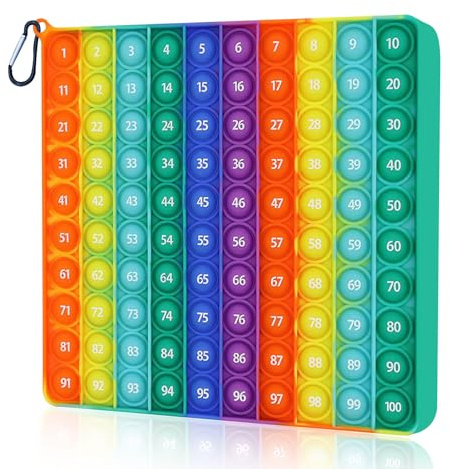 Plstod Pop It Fidget Toys, Silicone Anti Stress Enfant Jouets Jouets de Décompression en Silicone Educatifs Maths Manette Push Bubbles Jouet Popper Stress-Reliever pour Adulte et Enfant