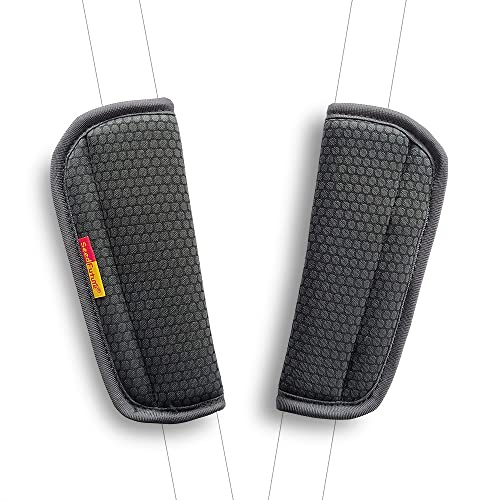 SeedFuture Almohadillas para Cinturón Cochecito Moteado Negro 2 Piezas, Universal y Ajustable Almohadilla con Velcro para la Correa de Hombro del Cochecito de Recién Nacido Bebés Niños