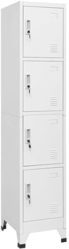 Casier Vestiaire, Armoire Vestiaire Métallique Casier Métal Armoire à casier avec 4 Compartiments 38x45x180 cm
