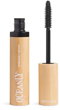 ATTITUDE Oceanly Serum Infused Mascara, EWG Verified, Eye Lash Serum, Length + Volume, Vegan Beauty and Makeup, Black, 7 g