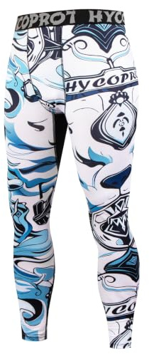 HYCOPROT Herr kompressionsbyxor tights atletiska snabbtorkande leggings prestanda träning baslager träningsbyxor underbyxor funktionella underkläder för basket löpning fitness sport och yoga, Bär, XXL