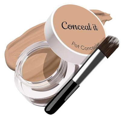 Conceal It Pot Concealer with Brush – 09 Hazelnut, 4g | SPF 15 & Vitamin E | Lightweight & Long-Lasting Coverage | Natural Matte Finish | Blendable Full Coverage for All Skin Concerns