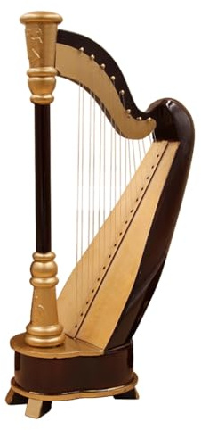 Arpa in miniatura in legno con custodia regalo nera modello strumento musicale