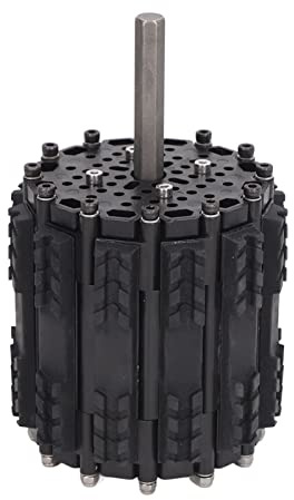 Tank Track Wheel 112mm | Robust POM & Rubber Secure - Grip Treads | 124mm Width Robot Wheels for Rough Terrain/Outdoor Robotics/DIY Projects | 12 Link Chain Design