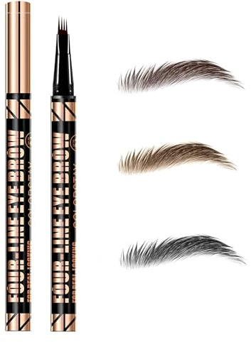Lápiz de Cejas Con Punta de 4 Puntas, impermeable Eyebrow Pencil, Natural de Larga Duración, Para Cejas Maquillaje Naturales, Duradero y Resistente a Las Manchas-01