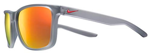 Nike EV1122-016 Endeavor Sunglasses Matte Wolf Grey Frame Color, Grey with Red Mirror Lens Tint