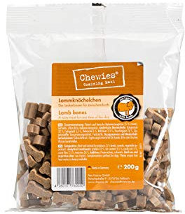 Chewies Hundeleckerli Lamm MAXI Knöchelchen - 4 x 200 g - Trainingsleckerli für Hunde - Fleisch Softies ohne Zucker - Hundesnacks mit hohem Fleischanteil (800 g)