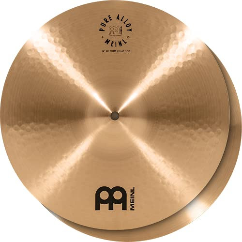 Meinl Cymbals Pure Alloy Hihat Medium 14 Zoll (Video) Schlagzeug Becken – Paar – (35,56cm) Pure Alloy Bronze, Traditionelles Finish (PA14MH)