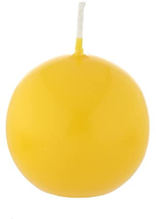 Bougie boule Jaune 7 cm, 12 Bougies, Bougie Ronde