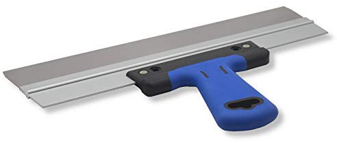 DEWEPRO® Spatola per Superfici e Facciate per Lisciatura - Spatola in Acciaio Inox con Supporto in Alluminio e Impugnatura Morbida a 2 Componenti - Dimensioni: 350x50 mm