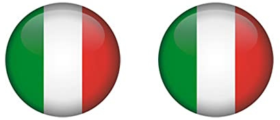 Adesivi resinati bandiera italiana tondi 33mm – coppia - made in Italy – sticker auto moto casco bici targa scooter – adesivi per auto esterni tuning 3D effetto rilievo alta adesività impermeabili