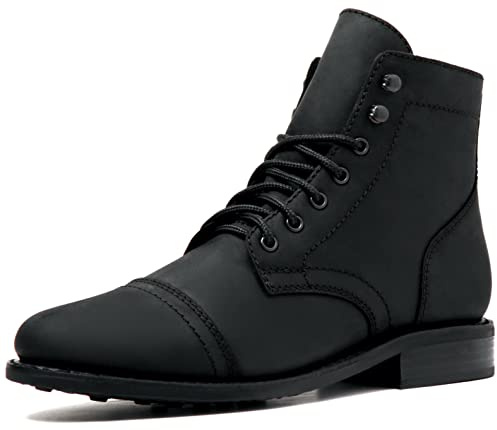 Thursday Boot Company Men's Captain Rugged and Resilient Cap Toe Boot, Black Matte, Size 12