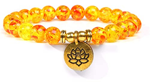 Kvinnor armband lotus berlock armband med bärnsten pärlor armband för män armband kvinnor yoga bön armband smycken buddhistisk gåva