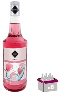 Lot de 6 Sirops Rioba - Rose - 6x70cL