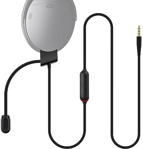 qc35 Microphone compatible avec Bose QC35 & II, câble de microphone de jeu Boom avec interrupteur muet pour PS4, PS5, PC et ordinateur portable, manette Xbox One