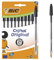 BIC Cristal Original Kugelschreiber mit mittlerer Spitze (1,00 mm), passenden Kappen und Endstücken – Schwarz, Kartonschachtel à 10