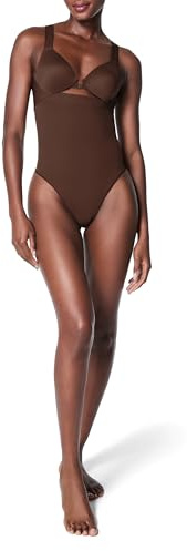 SPANXsculpt Power Series High-Waisted Thong - Women's Shapewear Lingerie - Seamless Thong - No Visible Panty Lines - Chestnut Brown - Small