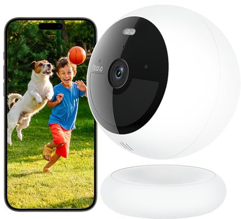 Noorio Security Camera Wireless Outdoor(Magnetic Base)-1080P 8G Magnetic Cameras for House Security, Indoor Battery Powered MagCam with AI Motion Detection, Two-Way Talk, Color Night Vision