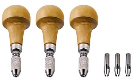 3 morse a perno con manico in legno a torsione per filo avvolgente, mandrini di ricambio per la creazione di gioielli, intaglio, lavorazione del legno (a forma di fungo)