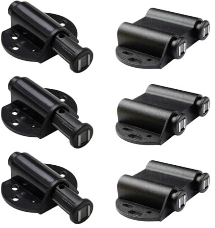 Evotrade Chiusura Magnetica a Scatto Singola e Doppia Push to Open – Sistema di Chiusura Magnetico per Mobili, Ante, Cassetti e Armadi con Chiusura a Sfioramento (Nero, A scatto doppia)