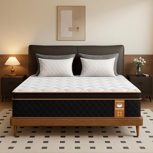 JAJALUYA Matratze 180x200 cm, 7-Zonen Taschenfederkernmatratze mit Memory-Schaum, Härtegrad H3 25cm| Orthopädische Unterstützung | 100 Nächte Probeschlafen (180×200 cm)