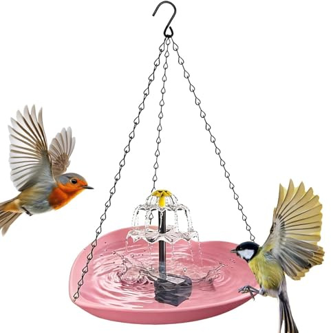 Bebederos para Aves de Exterior - Bebedero solar con forma de corazón para mascotas - Fuente Solar para Baño de Aves,Para Gorrión, Periquito, Inseparable, Pinzón, Jardín, Estanques,