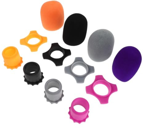 SOESFOUFU 4 Uppsättningar Handheld Microphone Protection Anti-rolling Silicone Ring Foam Windscreen Bottom Sleeve For Ktv Interview Studio Use