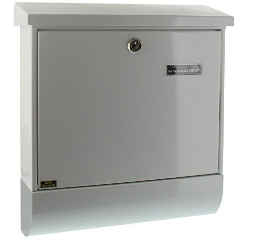 Burg Wächter 31420 Vario 8672 W Briefkasten Stahlblech Weiß Schlüsselschloss