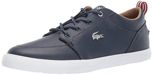 Lacoste Mens Bayliss Leather Low Top Lace Up Fashion, Navy/White, Size 10.0 US / 9.5 UK US
