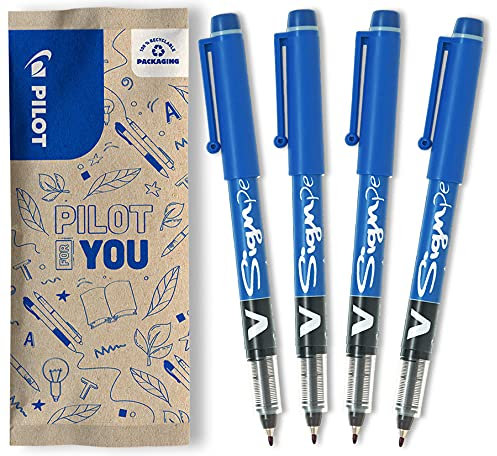 PILOT V-Sign Pen, Faserschreiber, (Blau), 1 Stück (4er Pack)