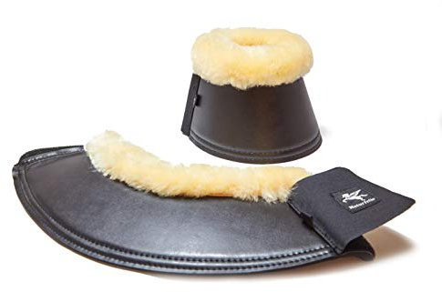 Engel Reitsport Springglocken-Paar mit Lammfell XL Schwarz/Med.